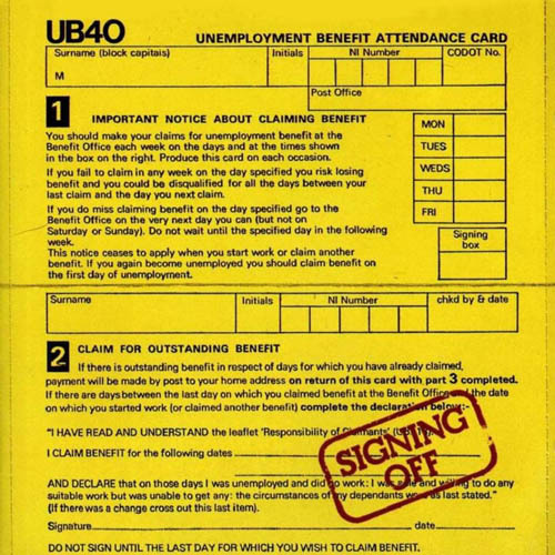 UB40 signing off album cover